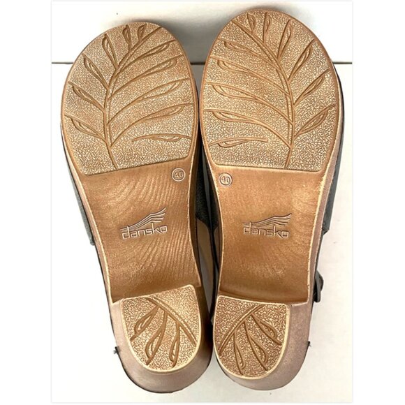 NEW DANSKO SASSY CLOGS GREY SLATE MILLED BURNISHED LEATHER SHOES WOMENS 40 9 9.5 - Picture 6 of 13